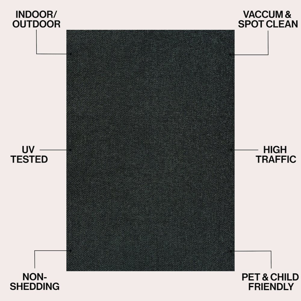 Solana Easy Jute Solid Color Dark Gray 3 ft. x 5 ft. Indoor/Outdoor Area Rug
