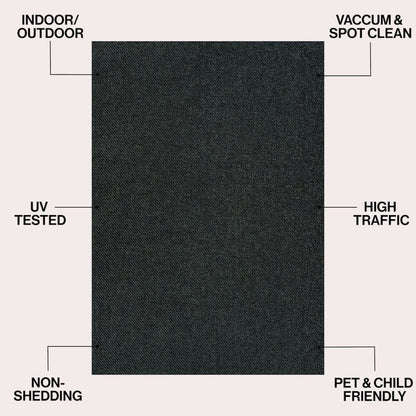 Solana Easy Jute Solid Color Dark Gray 3 ft. x 5 ft. Indoor/Outdoor Area Rug