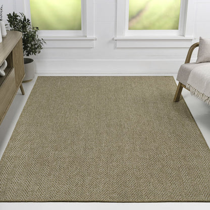 Rowena Easy Jute Herringbone Weave Beige 2 ft. x 8 ft. Indoor/Outdoor Runner Rug
