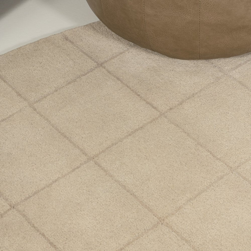 Bean Modern Plaid Grid Handwoven Wool Area Rug