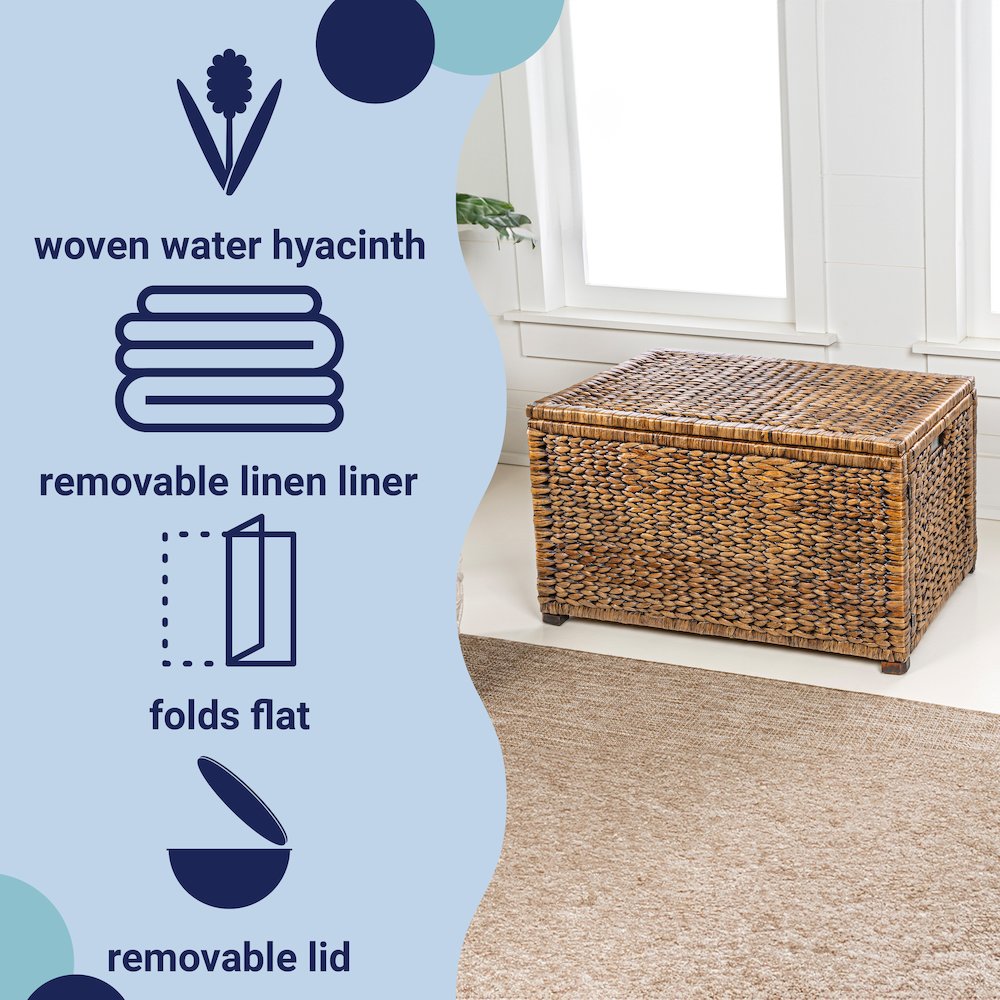 Anada Handwoven Wicker Weave Storage Trunk