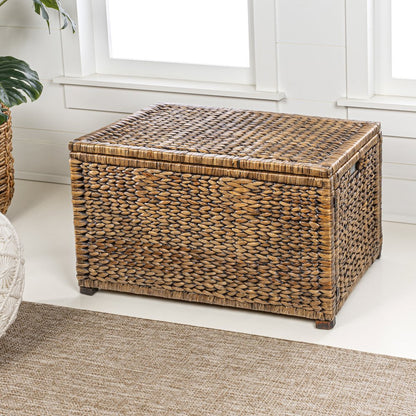 Anada Handwoven Wicker Weave Storage Trunk