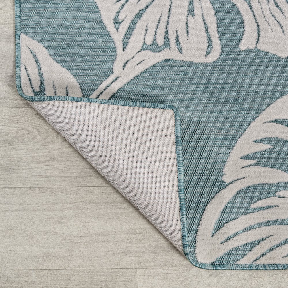 Tobago High-Low Two Tone Monstera Leaf Area Rug