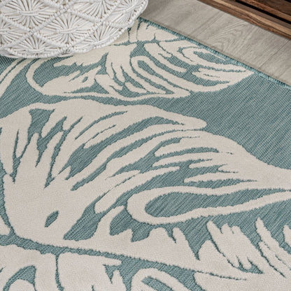 Tobago High-Low Two Tone Monstera Leaf Area Rug