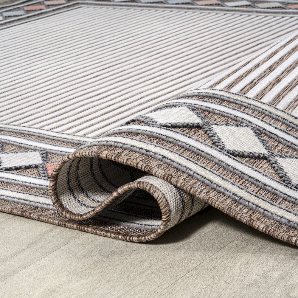 Sebastian High-Low Modern Diamond Border Area Rug