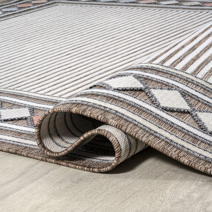 Sebastian High-Low Modern Diamond Border Area Rug
