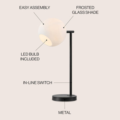 Charles Contemporary Modern Metal/Marble LED Table Lamp