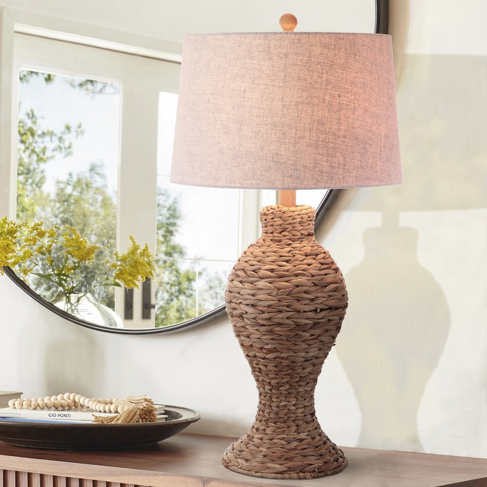 Elicia Seagrass Weave Led Table Lamp