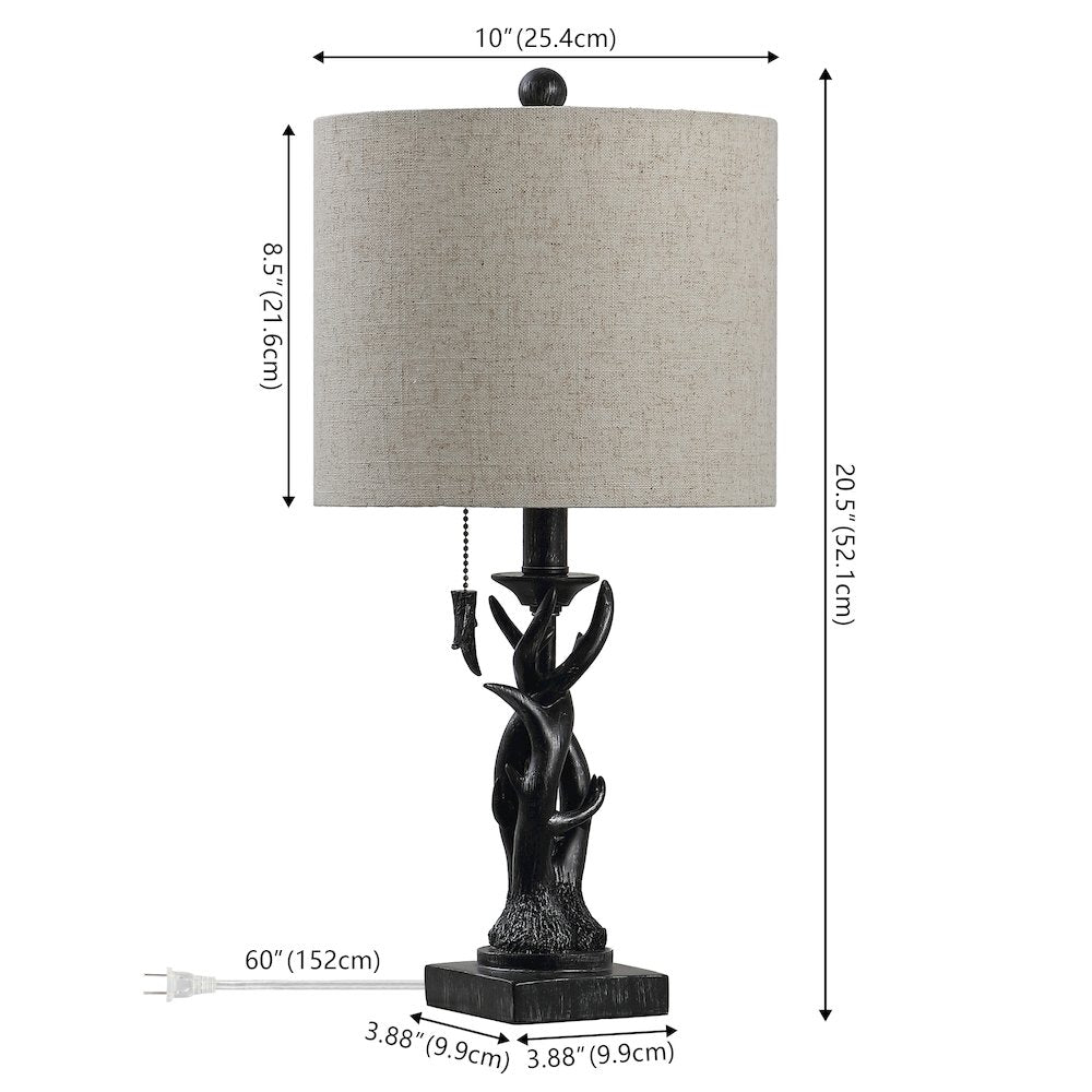 Gaston Resin Mini LED Table Lamp Antique