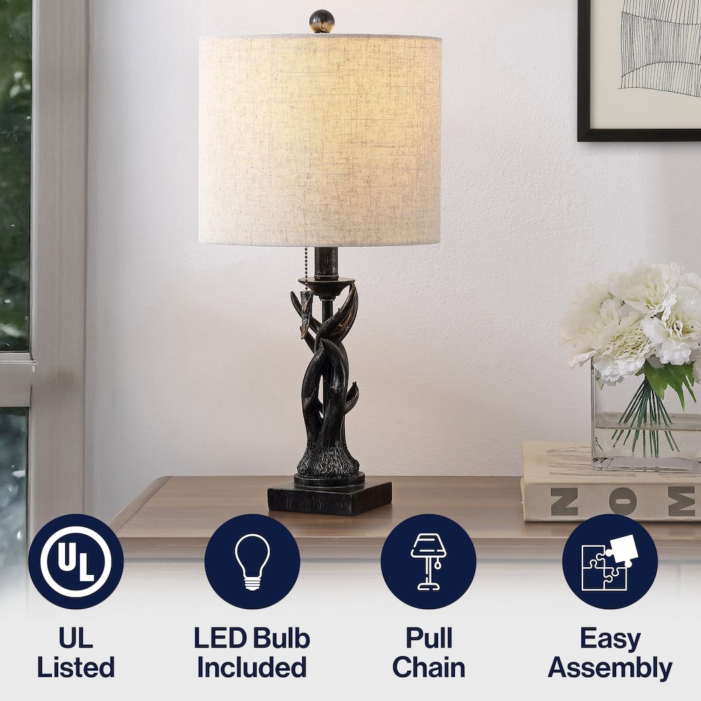 Gaston Resin Mini LED Table Lamp Antique