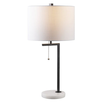 Alyssa 24.5" Metal/Marble LED Table Lamp, Black