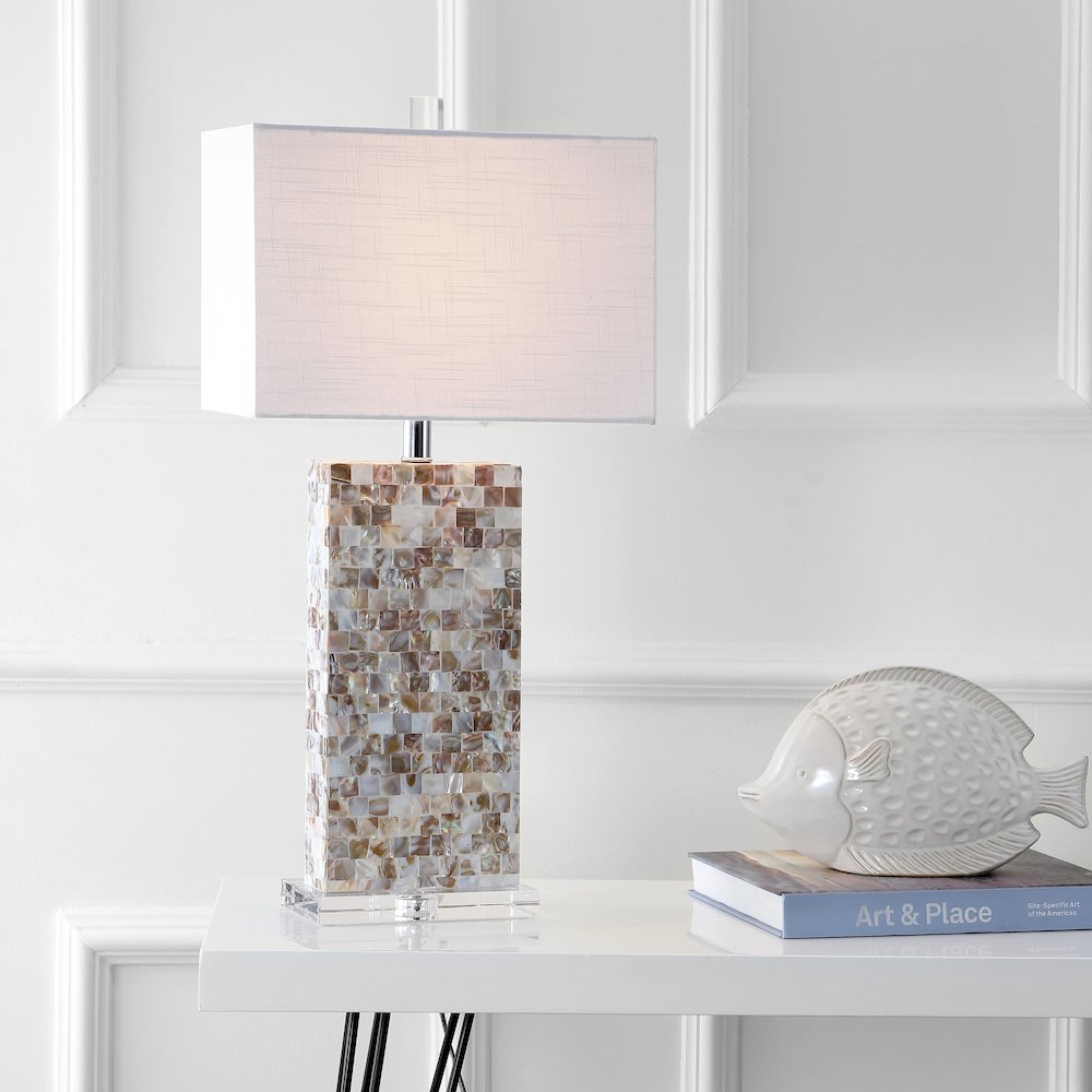 Cannon Seashell And Crystal Led Table Lamp