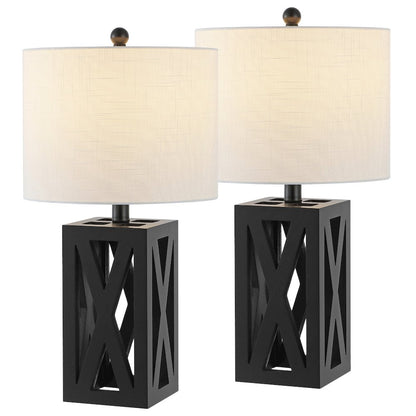 Stewart Farmhouse Wood Led Table Lamp