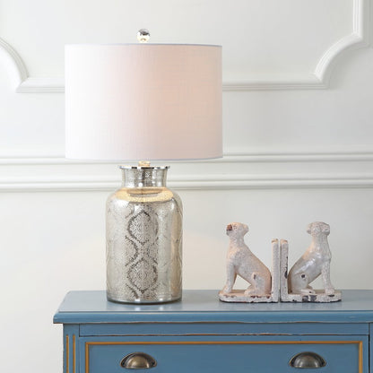 Emilia Trellis Pattern Glass Led Table Lamp