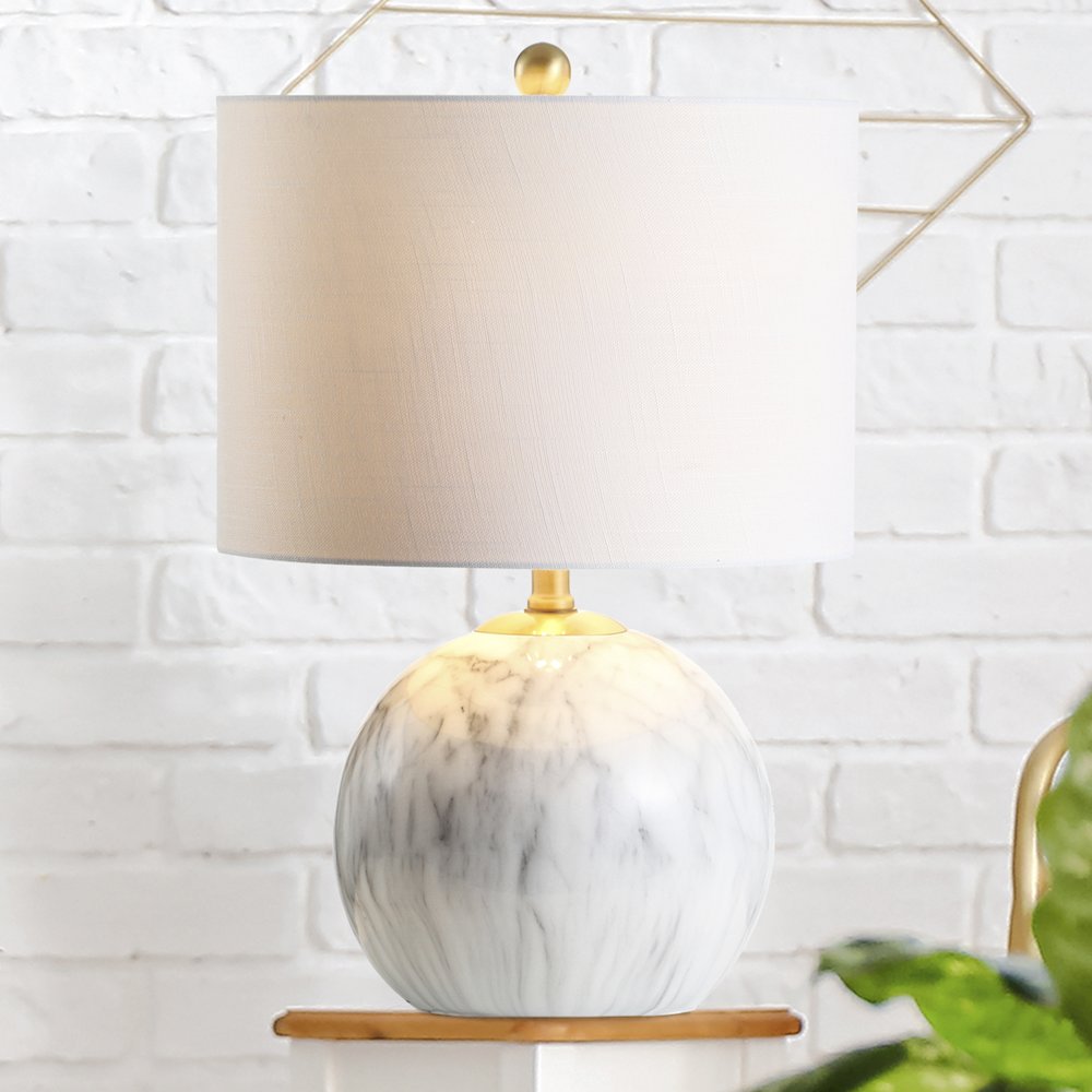 Luna Faux Marble Resin Led Table Lamp