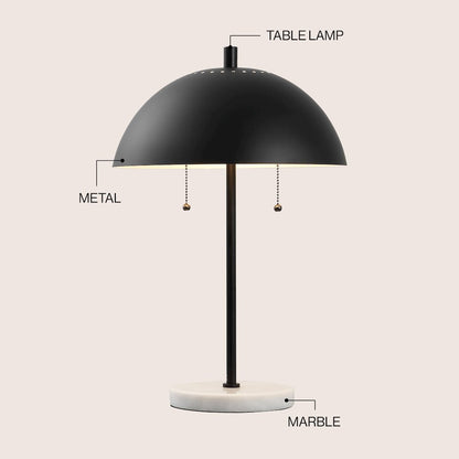 Ella Dome Metal with Marble Base LED Table Lamp