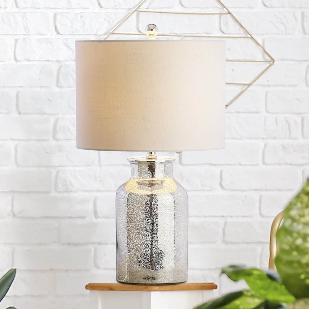 Emilia Trellis Pattern Glass Led Table Lamp