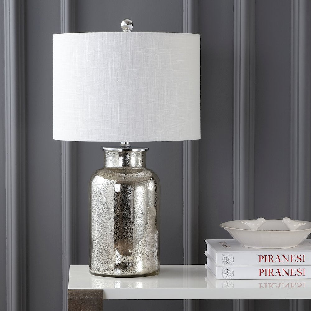 Emilia Trellis Pattern Glass Led Table Lamp