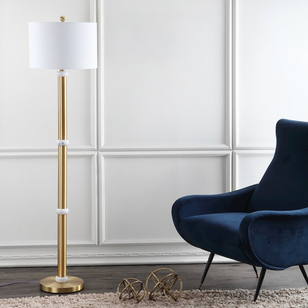 Gregory Metal/Marble Led Floor Lamp