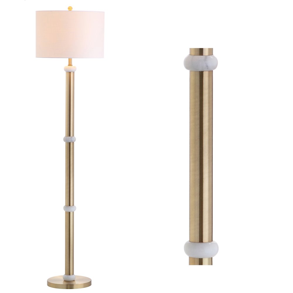 Gregory Metal/Marble Led Floor Lamp
