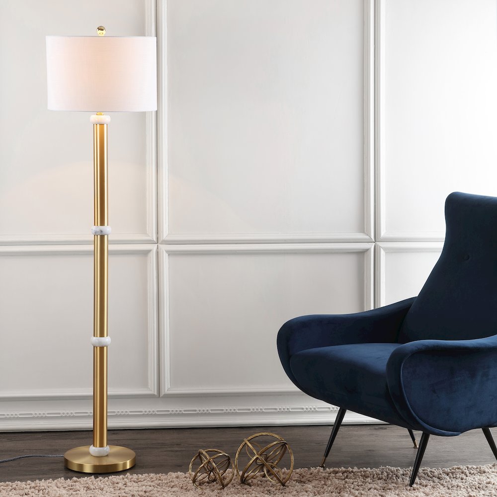 Gregory Metal/Marble Led Floor Lamp