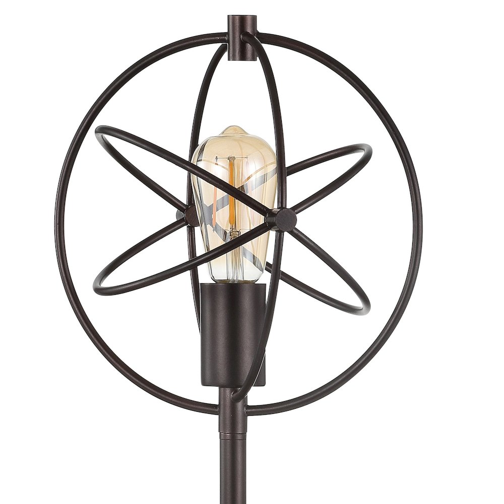 Atomic Caged Edison Bulb Metal/Marble Modern Led Table Lamp
