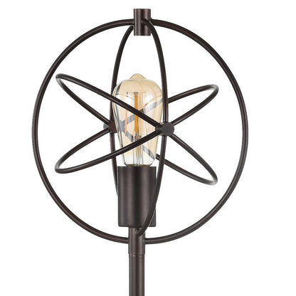 Atomic Caged Edison Bulb Metal/Marble Modern Led Table Lamp