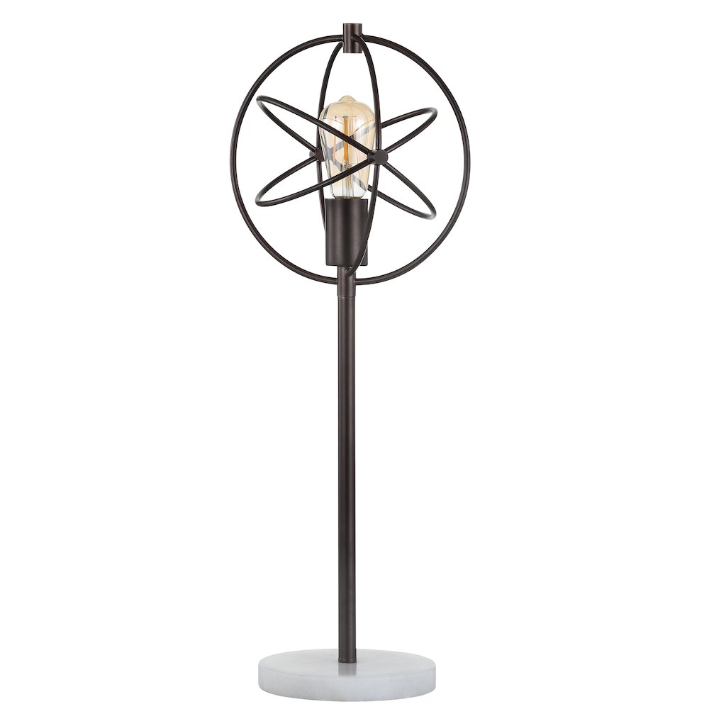 Atomic Caged Edison Bulb Metal/Marble Modern Led Table Lamp