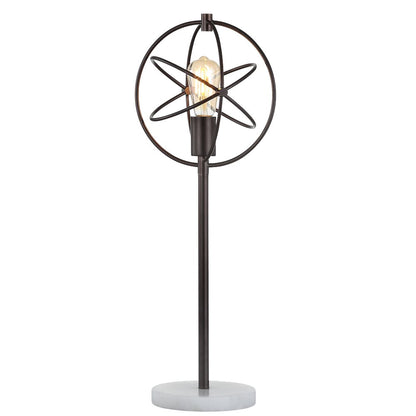 Atomic Caged Edison Bulb Metal/Marble Modern Led Table Lamp