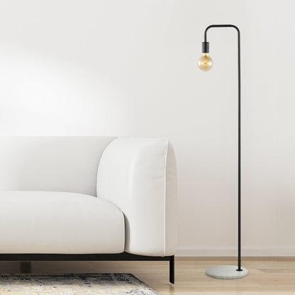 Vega Minimalist Edison Metal/Marble Led Floor Lamp