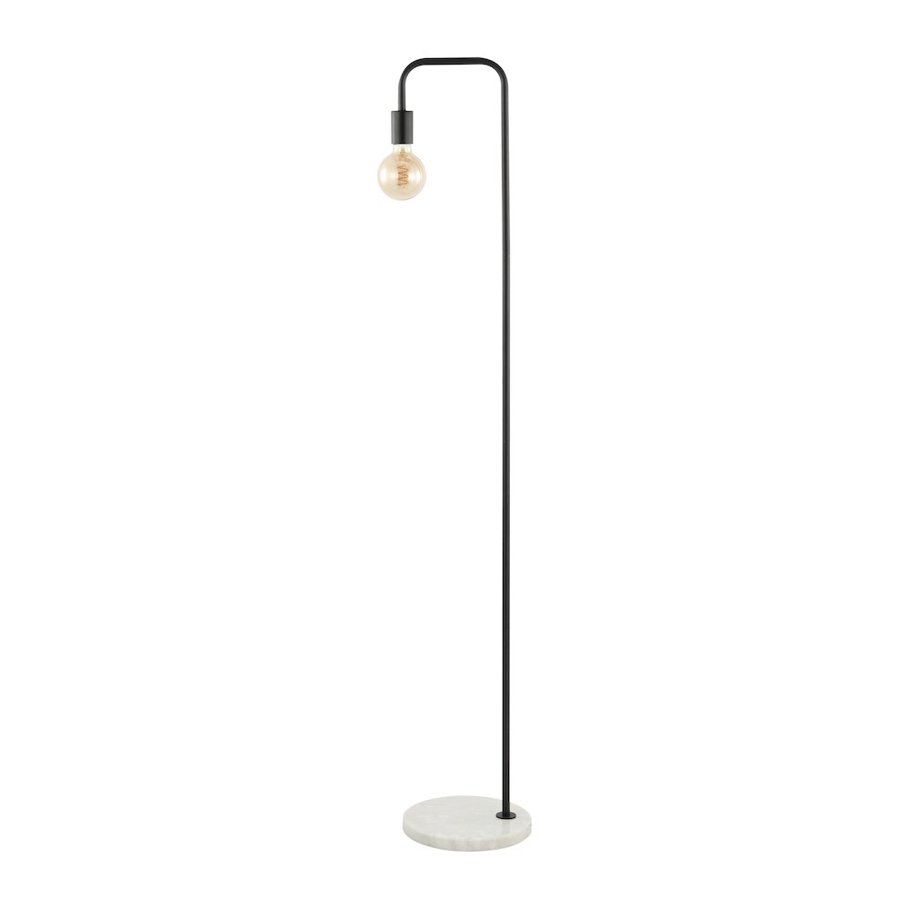 Vega Minimalist Edison Metal/Marble Led Floor Lamp