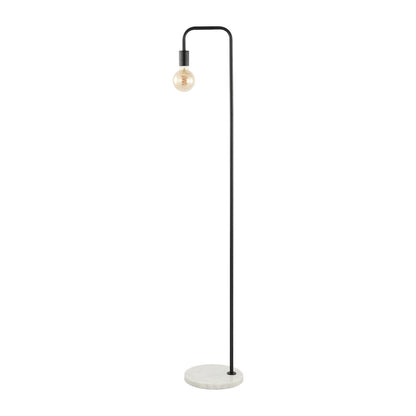 Vega Minimalist Edison Metal/Marble Led Floor Lamp