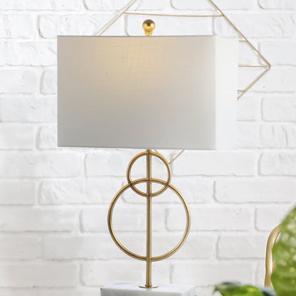 Haines Modern Circle Marble/Metal Led Table Lamp