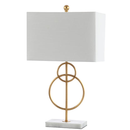 Haines Modern Circle Marble/Metal Led Table Lamp