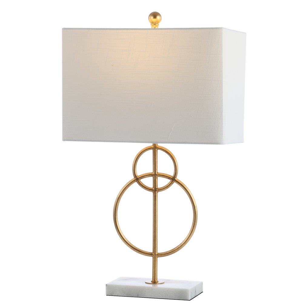 Haines Modern Circle Marble/Metal Led Table Lamp