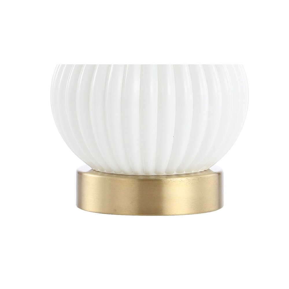 Daphne Ribbed Metal/Glass Led Table Lamp