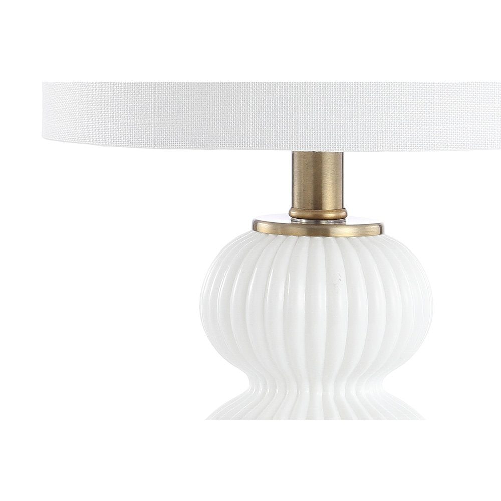 Daphne Ribbed Metal/Glass Led Table Lamp