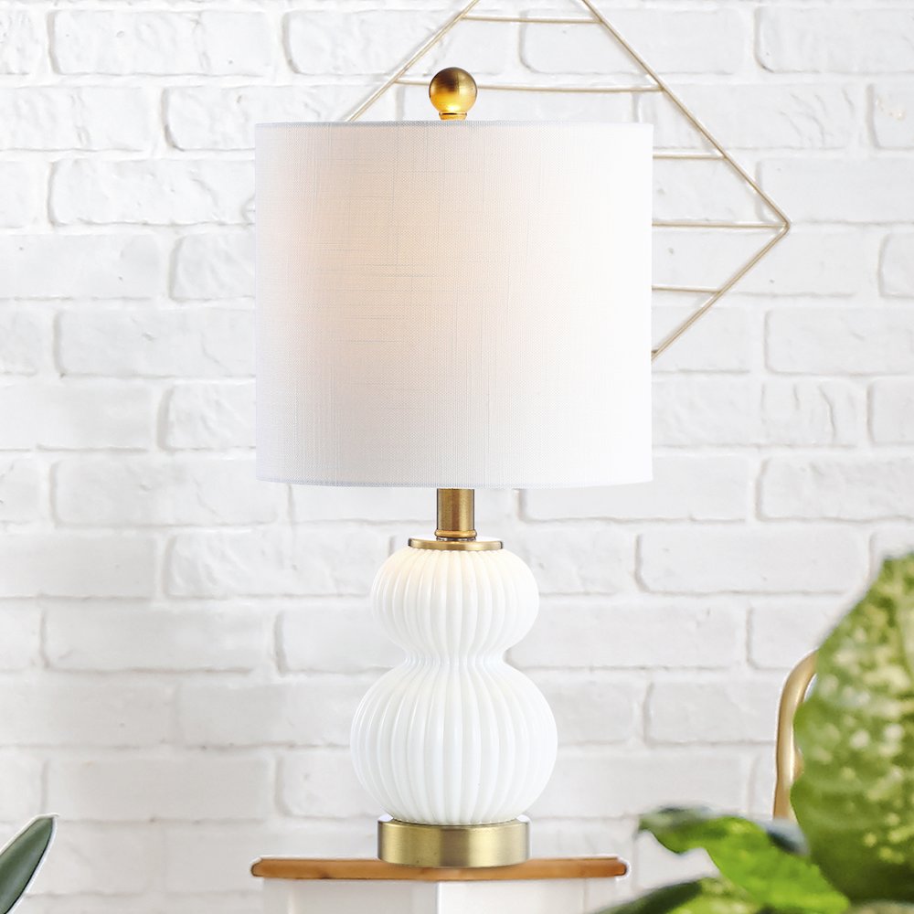 Daphne Ribbed Metal/Glass Led Table Lamp