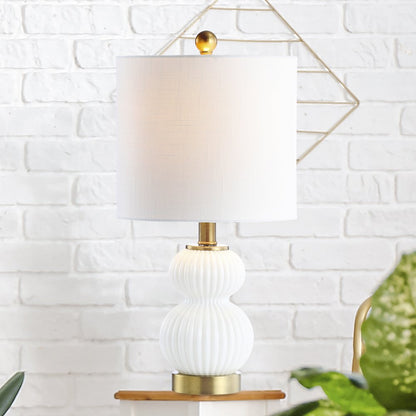Daphne Ribbed Metal/Glass Led Table Lamp