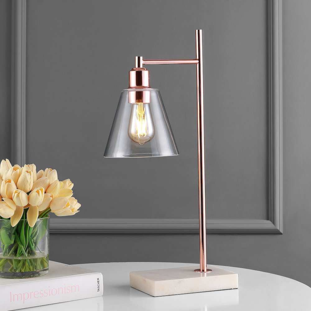 Lorena Modern Glam Metal/Marble Led Table Lamp