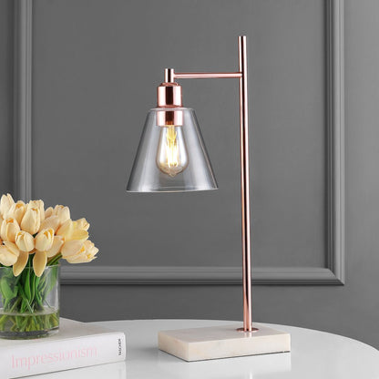 Lorena Modern Glam Metal/Marble Led Table Lamp