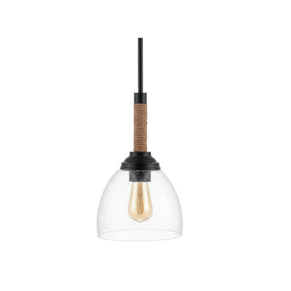 Alys Adjustable Rope Wrap Modern Rustic Iron/Glass Led Pendant