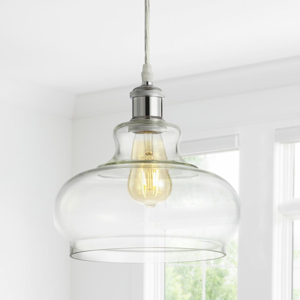 Hampton Adjustable Iron/Glass Pharmacy Led Pendant