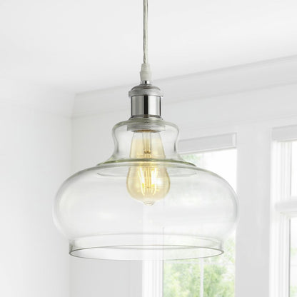 Hampton Adjustable Iron/Glass Pharmacy Led Pendant