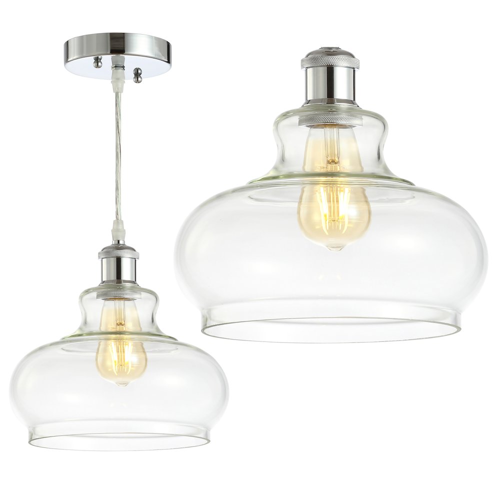 Hampton Adjustable Iron/Glass Pharmacy Led Pendant