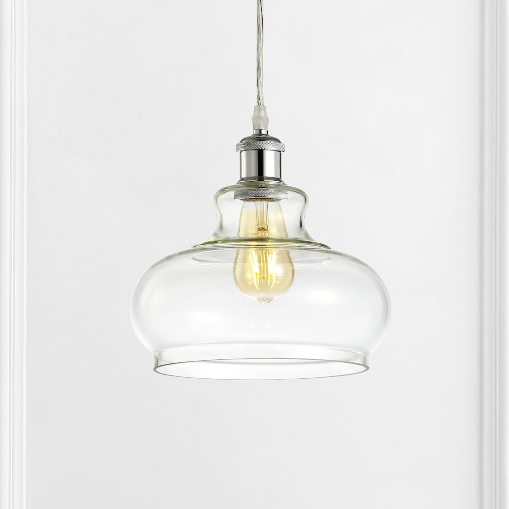 Hampton Adjustable Iron/Glass Pharmacy Led Pendant