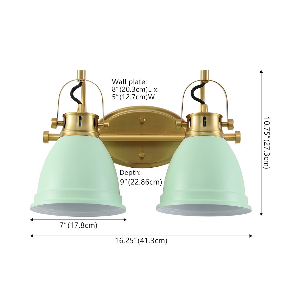 Phineas 2-Light Adjustable Farmhouse Bohemian Iron LED Vanity Light