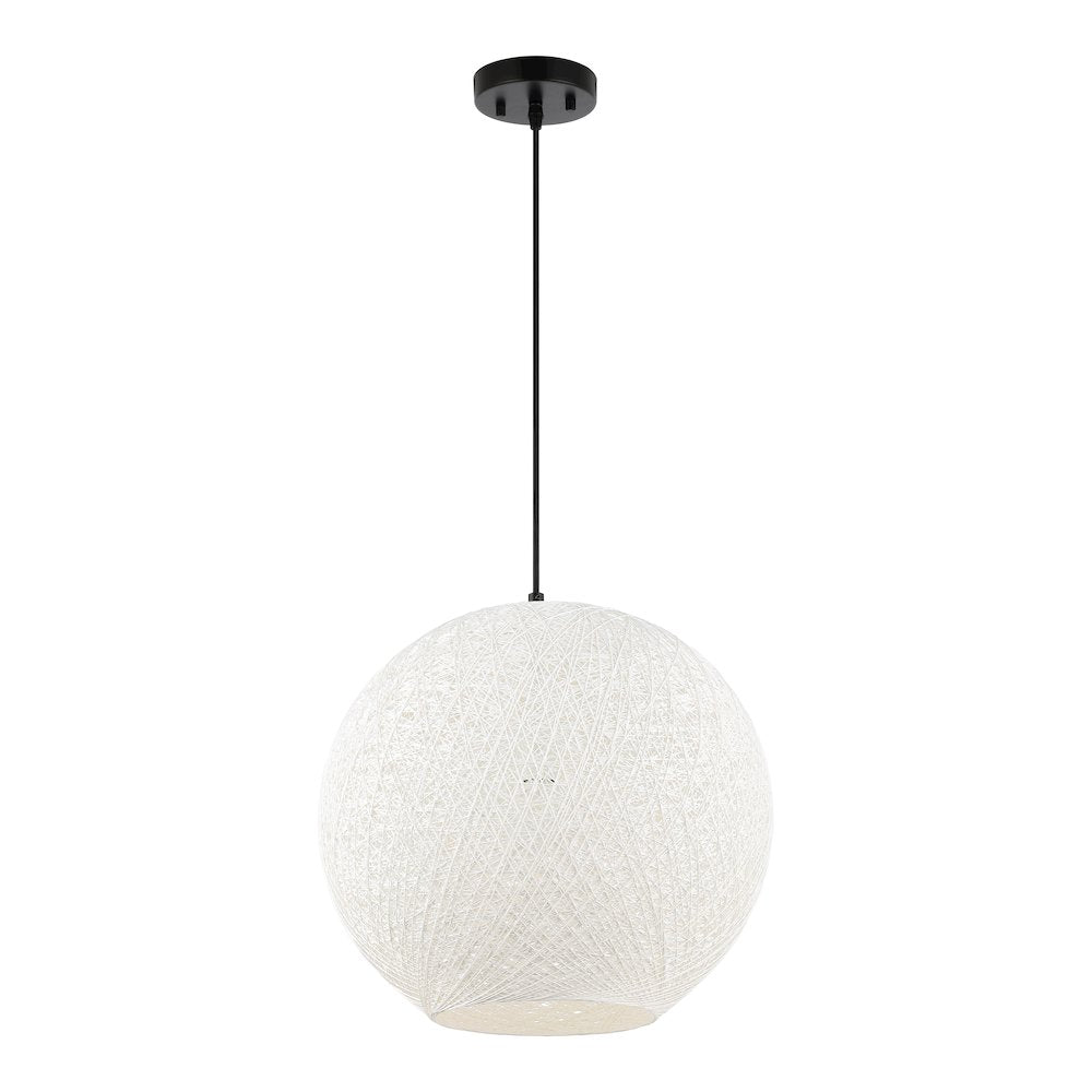 Lacey 1-Light Bohemian Minimalist Iron/Rope Woven Globe Led Pendant
