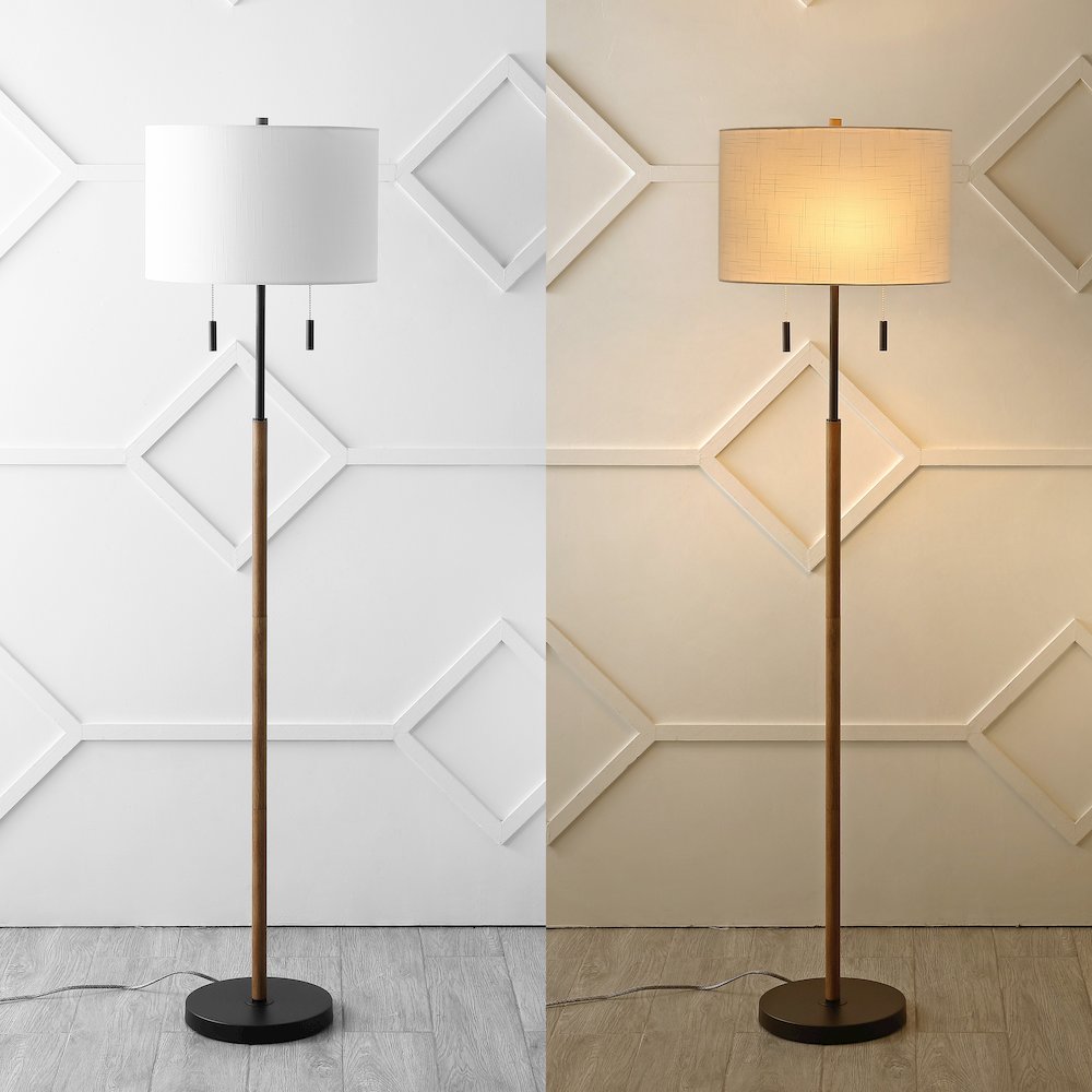 Maude Rustic Farmhouse Iron Candlestick Pull Chains Led Floor Lamp