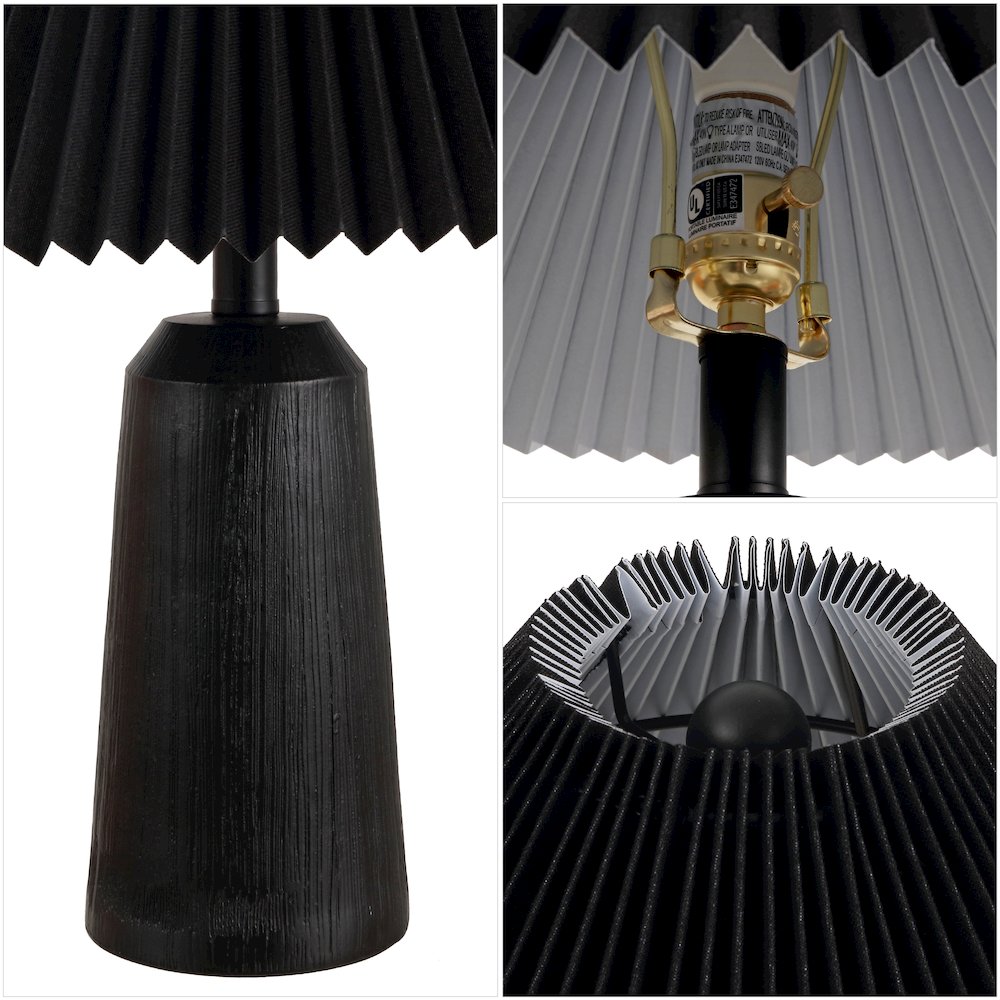 Arvid Resin/Iron Lighthouse LED Table Lamp with Pleated Shade